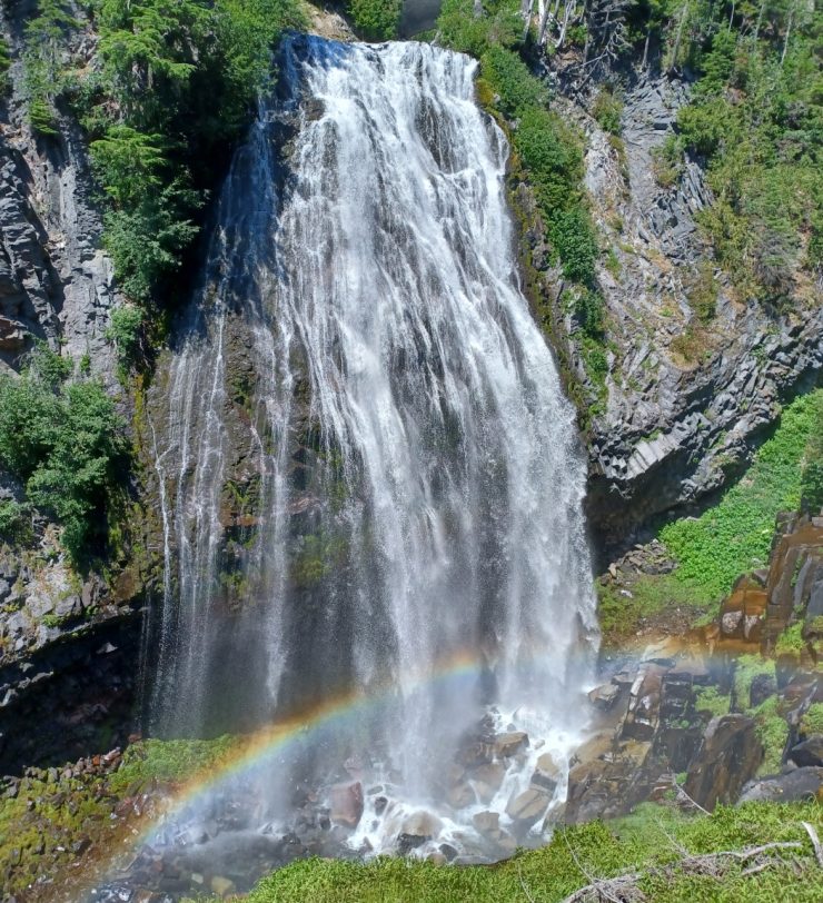 Waterfall with rainbow